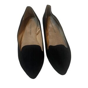 Charles Albert Womens Faux Suede Closed Toe Pointed Toe Loafers Black Size 7